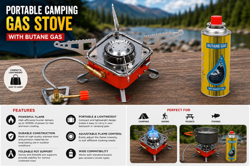 Portable camping gas - gas, stove