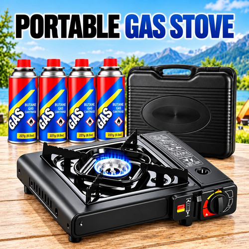 Portable camping stove - camping, case