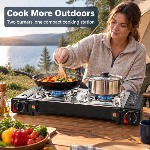 Portable double burner - double,